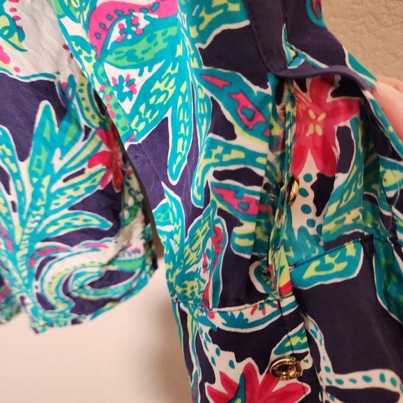 LILLY PULITZER Isla Silk button up blouse size M‎ - Picture 8 of 11
